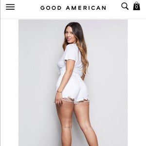 Good american white denim shorts